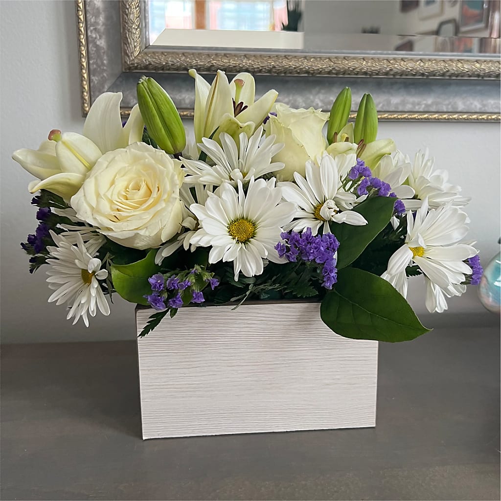 Beyond Blue Box Bouquet – Touch Of Roses, Visalia CA