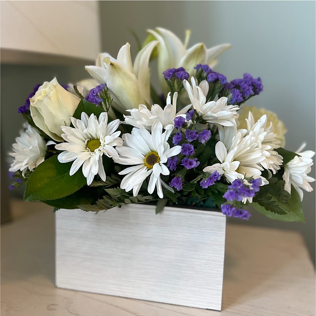 Beyond Blue Box Bouquet – Touch Of Roses, Visalia CA