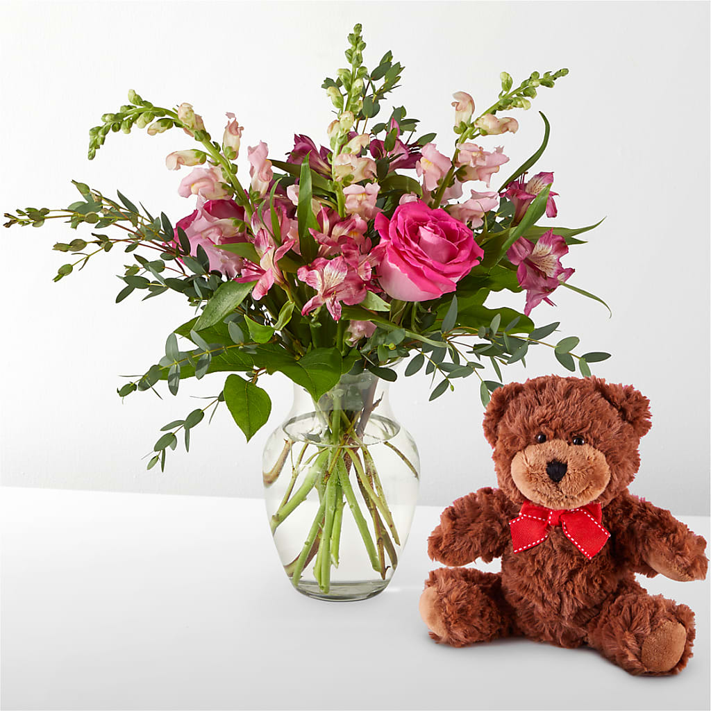 Happily Ever After Bouquet & Bear Set – Touch Of Roses Inc, Visalia CA