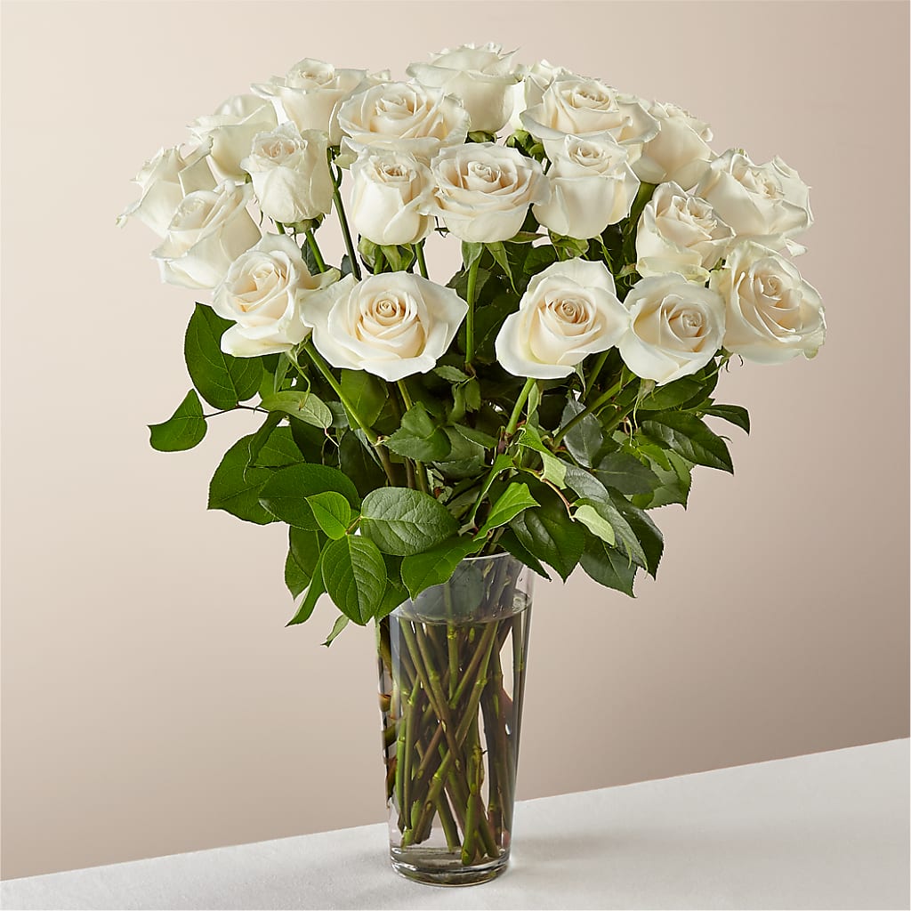 Long Stem White Rose Bouquet – Touch Of Roses Inc, Visalia CA