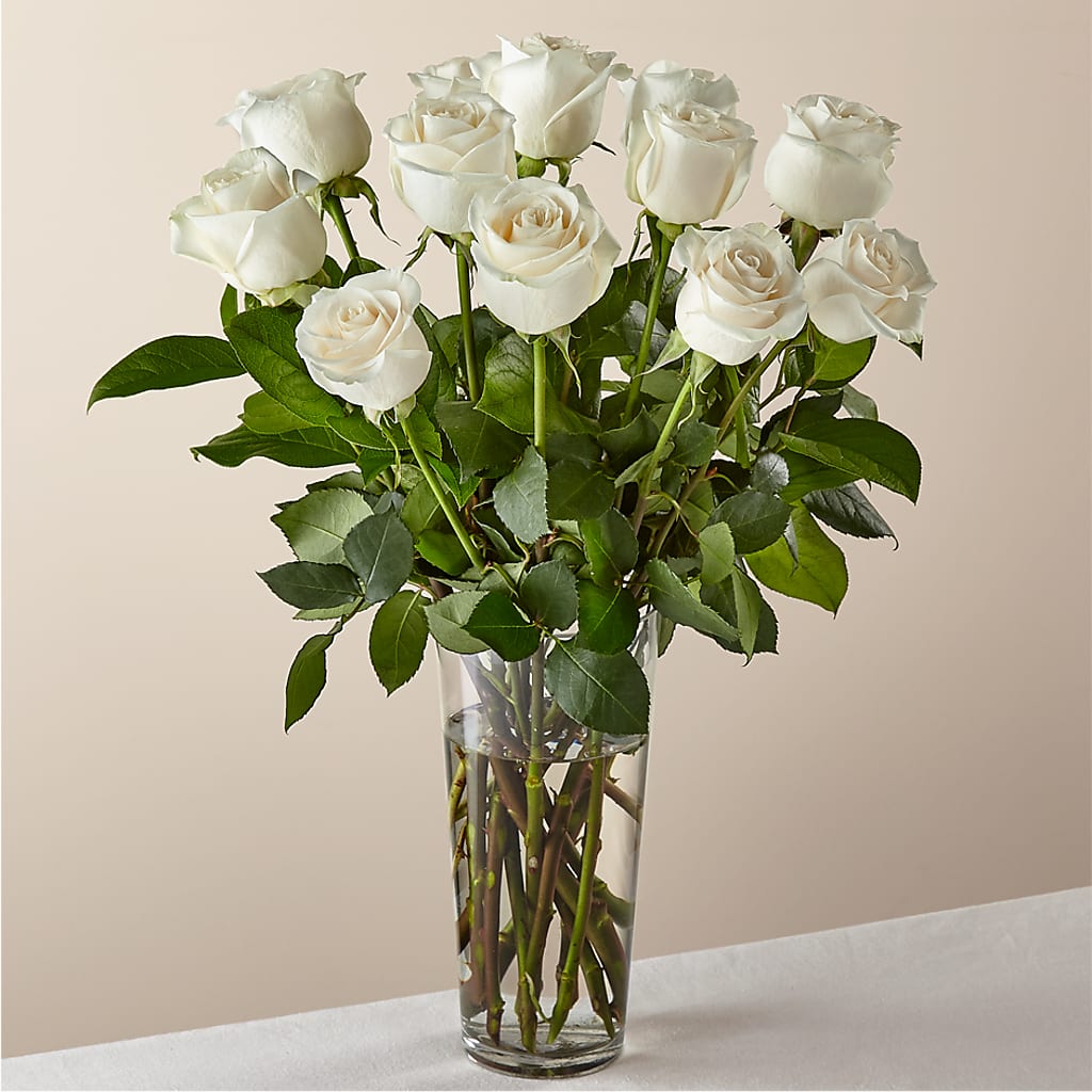 Long Stem White Rose Bouquet – Touch Of Roses INC, Visalia CA