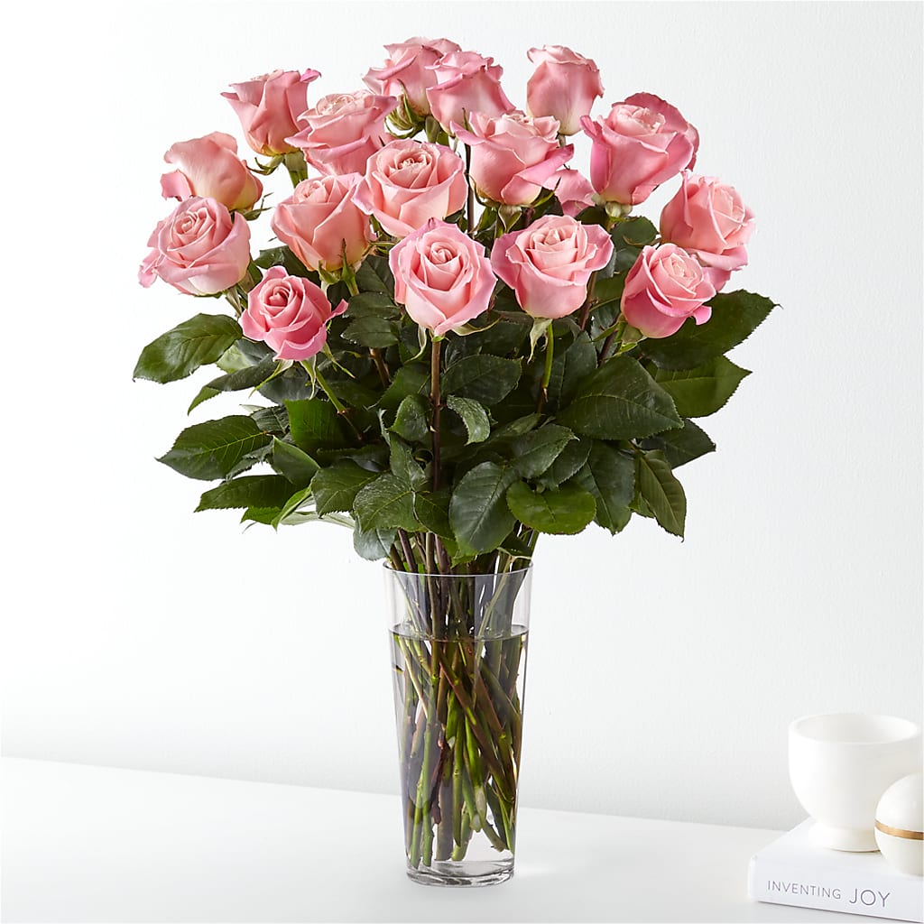 Long Stem Pink Rose Bouquet – Touch Of Roses Inc, Visalia CA