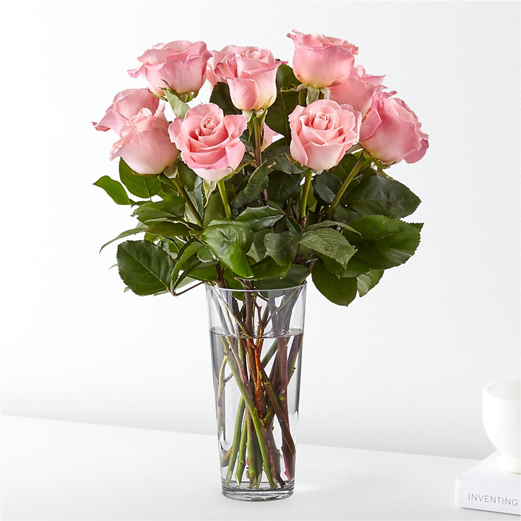 Long Stem Pink Rose Bouquet – Touch Of Roses INC, Visalia CA