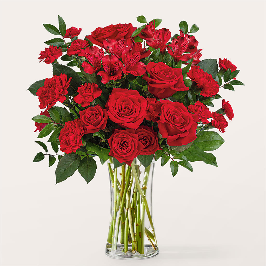Brilliant Ruby Bouquet – Touch Of Roses, Visalia CA