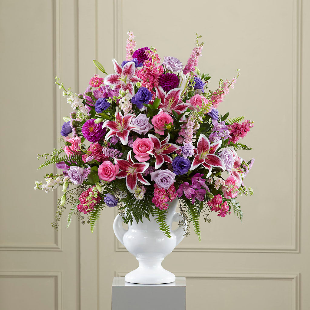 Peaceful Tribute Arrangement – Touch Of Roses INC, Visalia CA
