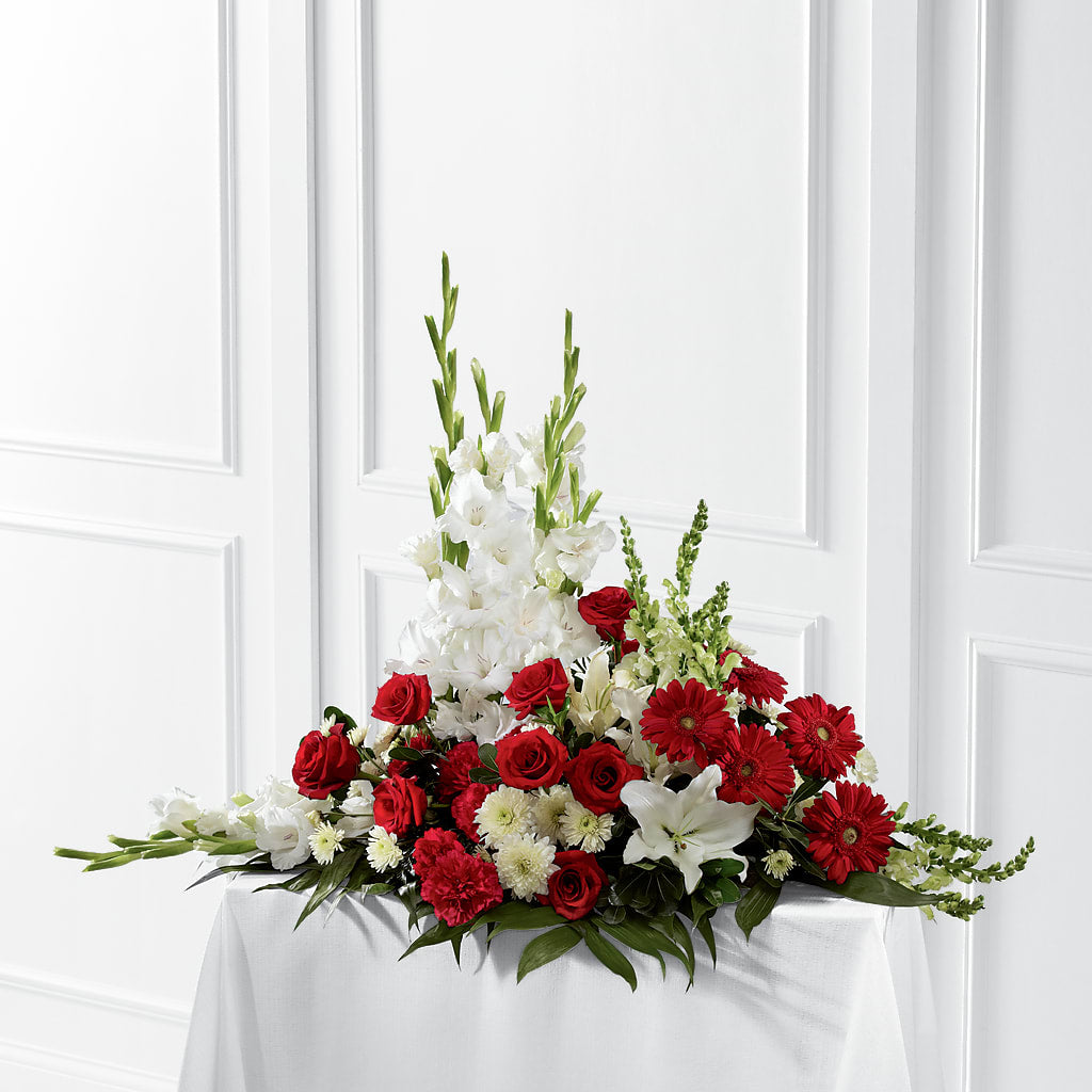 Crimson & White Arrangement – Touch Of Roses Inc, Visalia CA