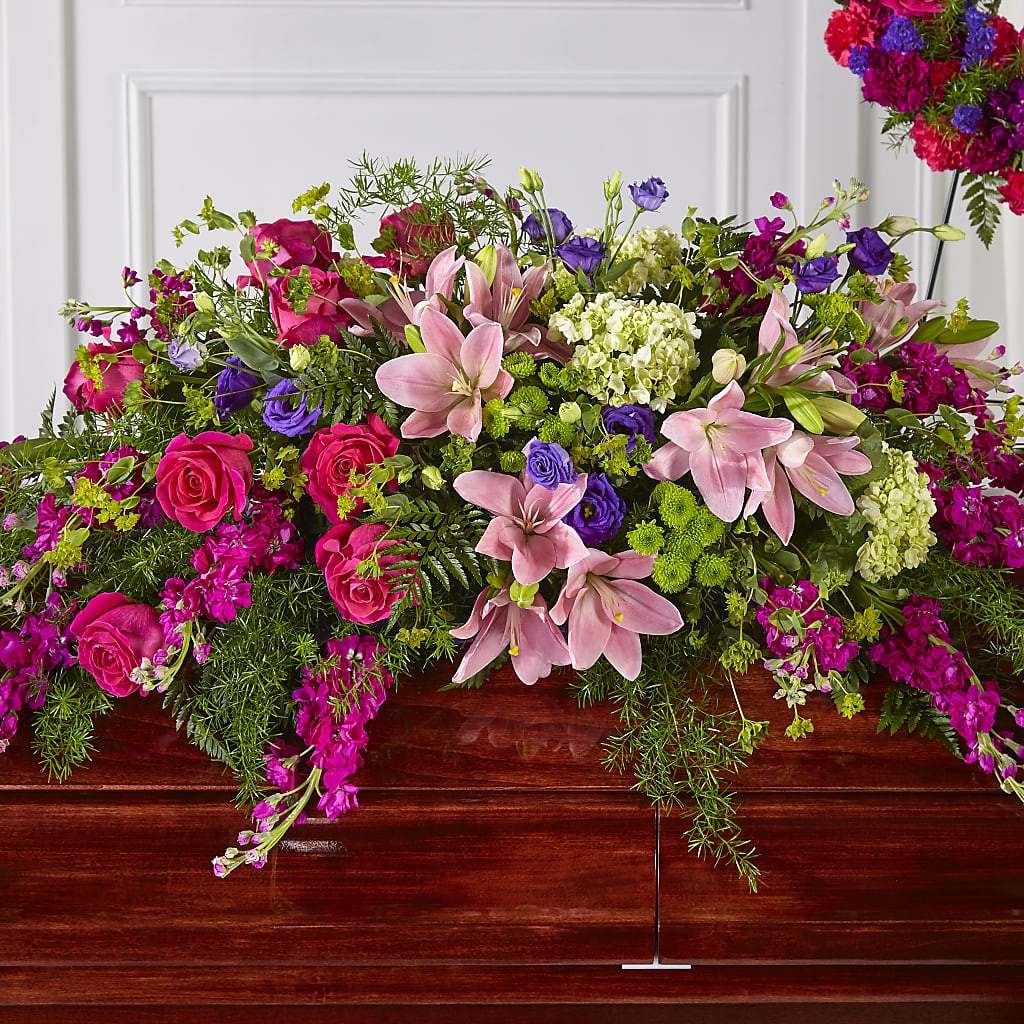 Radiant Tribute Casket Spray – Touch Of Roses Inc, Visalia CA