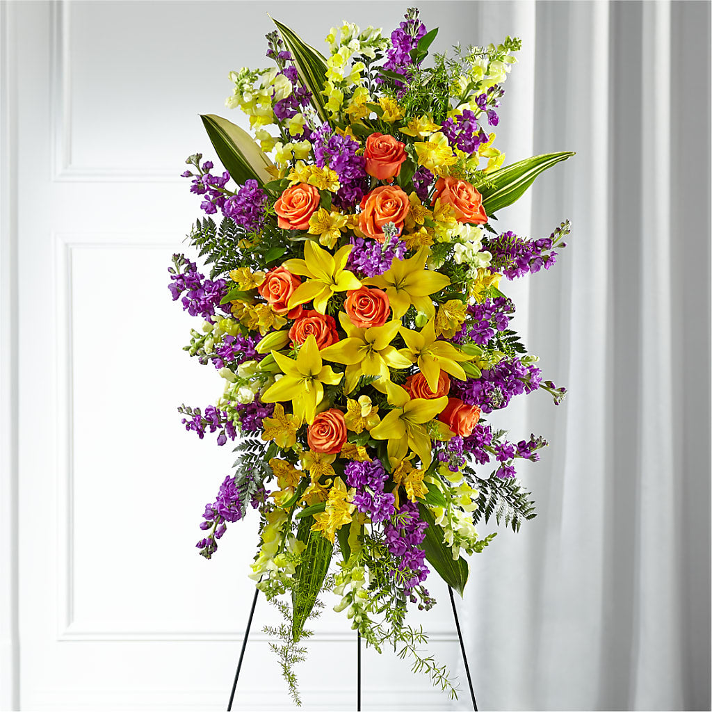 Thoughtful Prayers Standing Spray – Touch Of Roses Inc, Visalia CA
