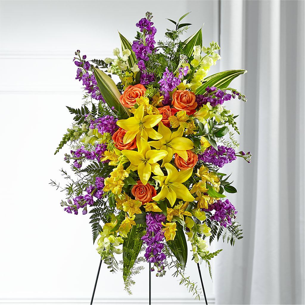 Thoughtful Prayers Standing Spray – Touch Of Roses INC, Visalia CA