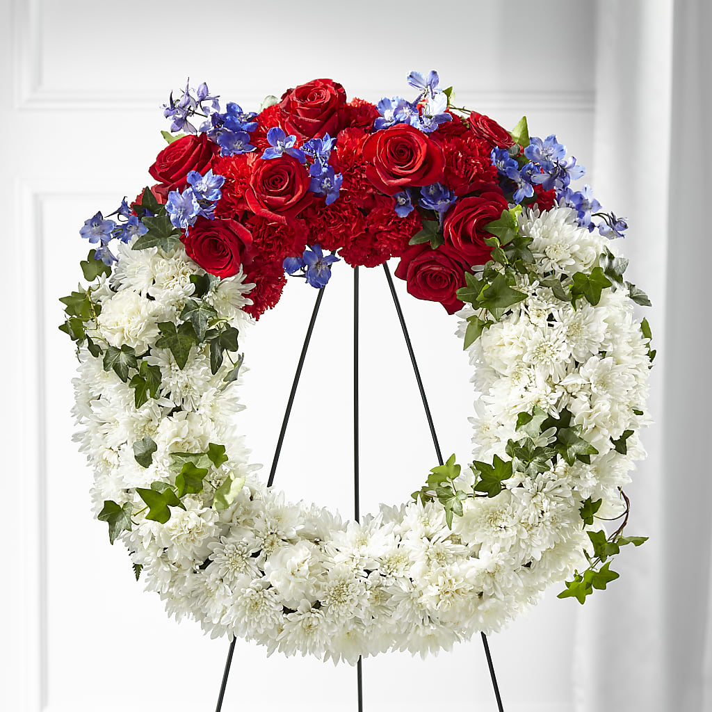 Patriotic Passion Wreath – Touch Of Roses Inc, Visalia CA