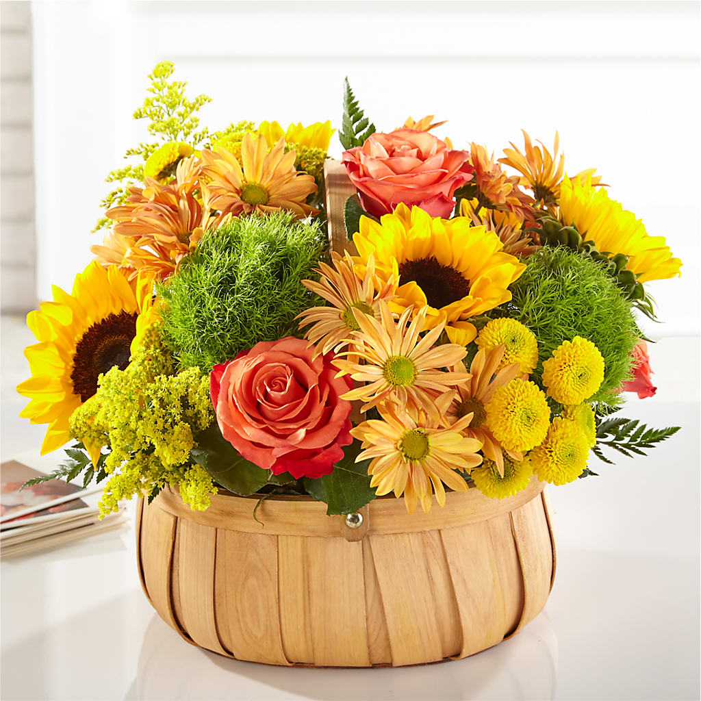 Harvest Sunflower Basket – Touch Of Roses INC, Visalia CA