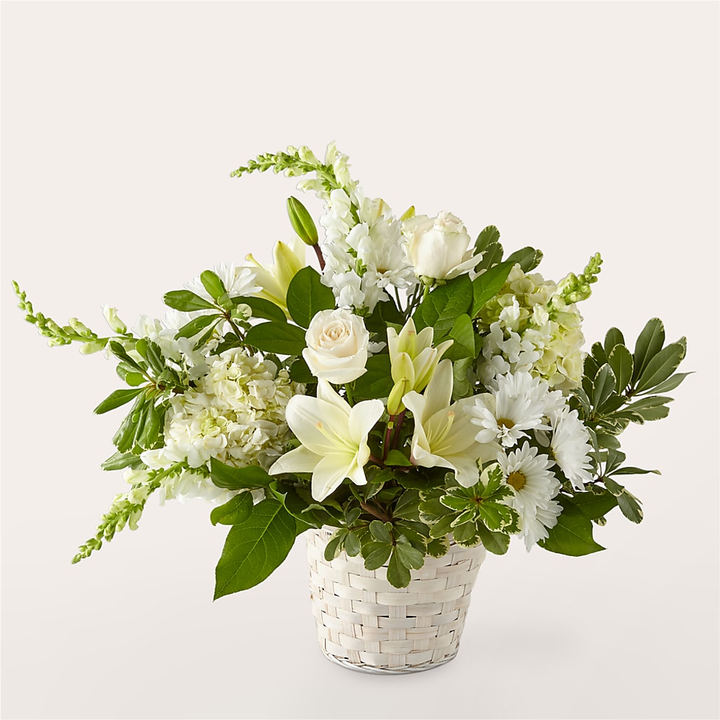 Ivory Elegance Floral Basket – Touch Of Roses INC, Visalia CA