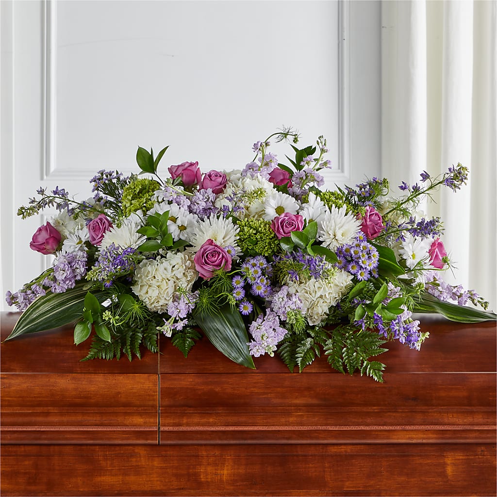 Meadows of Serenity Casket Spray – Touch Of Roses Inc, Visalia CA