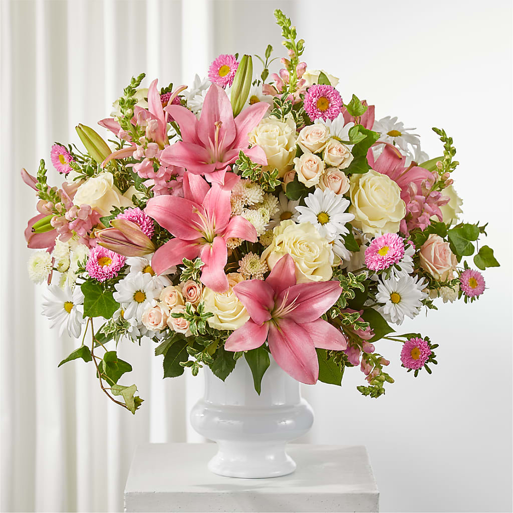 Empathetic Blooms Urn Arrangement – Touch Of Roses Inc, Visalia CA