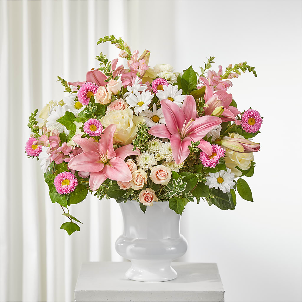 Empathetic Blooms Urn Arrangement – Touch Of Roses INC, Visalia CA