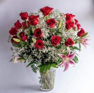 2 Dozen Radiant Rose with Lilies – Touch Of Roses Inc, Visalia CA