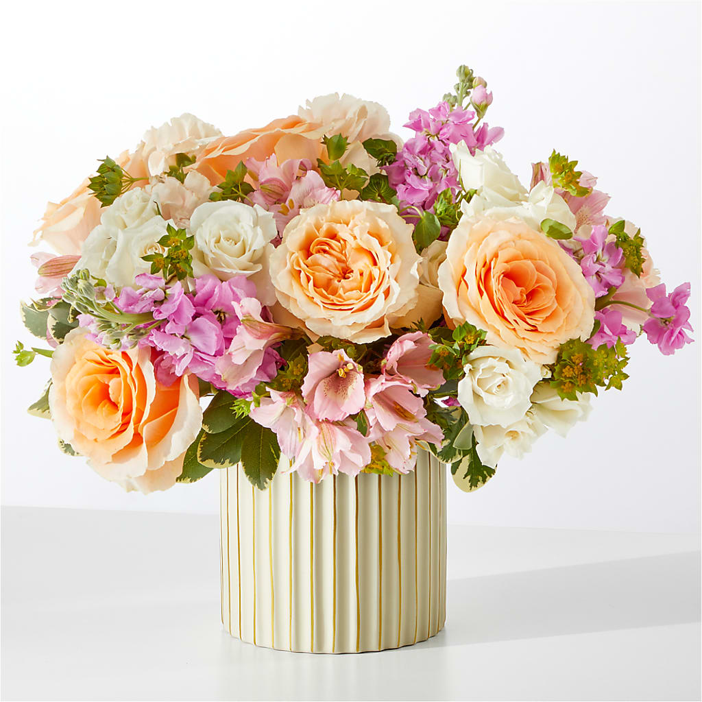 Paradise Bouquet with Ivory Vase – Touch Of Roses Inc, Visalia CA