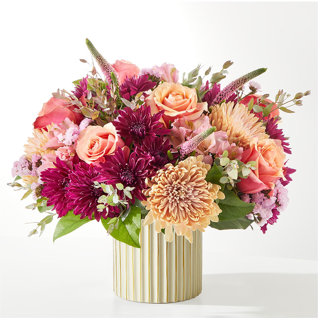 Berry Cobbler Bouquet with Ivory Vase – Touch Of Roses Inc, Visalia CA