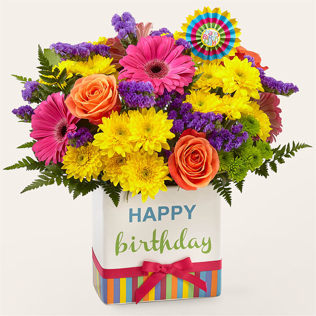 Birthday Brights Bouquet –  Touch Of Roses, Visalia CA