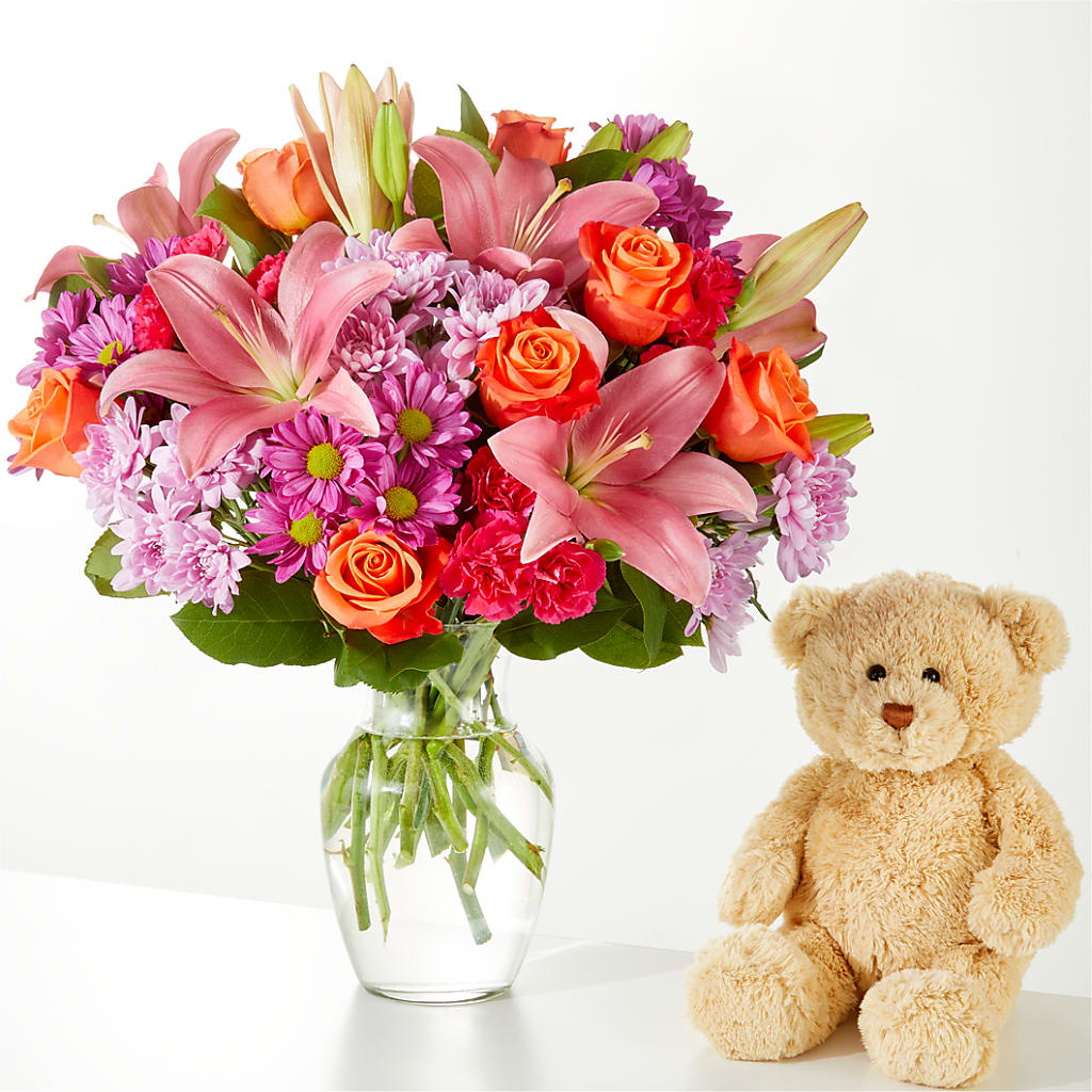 One and Only Bouquet and Bear Bundle –  Touch Of Roses, Visalia CA