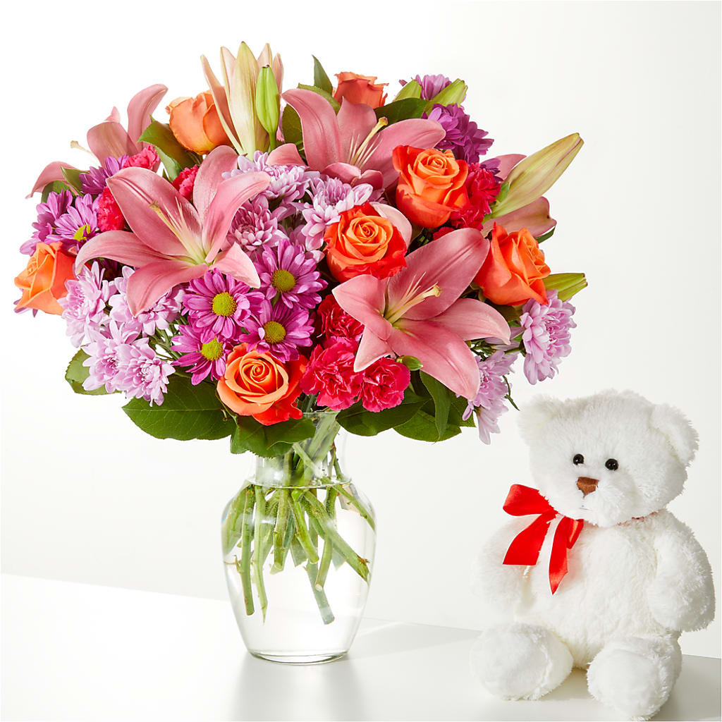 One and Only Bouquet and Bear Bundle –  Touch Of Roses, Visalia CA