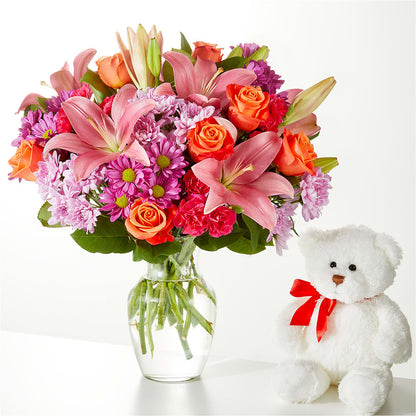 One and Only Bouquet and Bear Bundle –  Touch Of Roses, Visalia CA