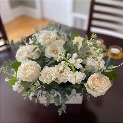 Fresh Linen Box Bouquet –  Touch Of Roses, Visalia CA
