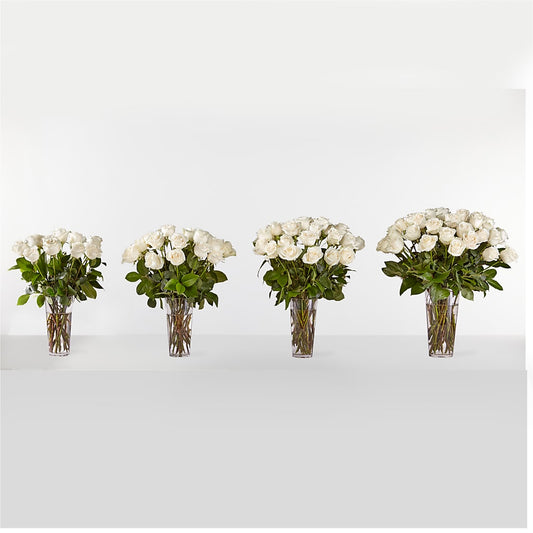 Long Stem White Rose Bouquet –  Touch Of Roses, Visalia CA