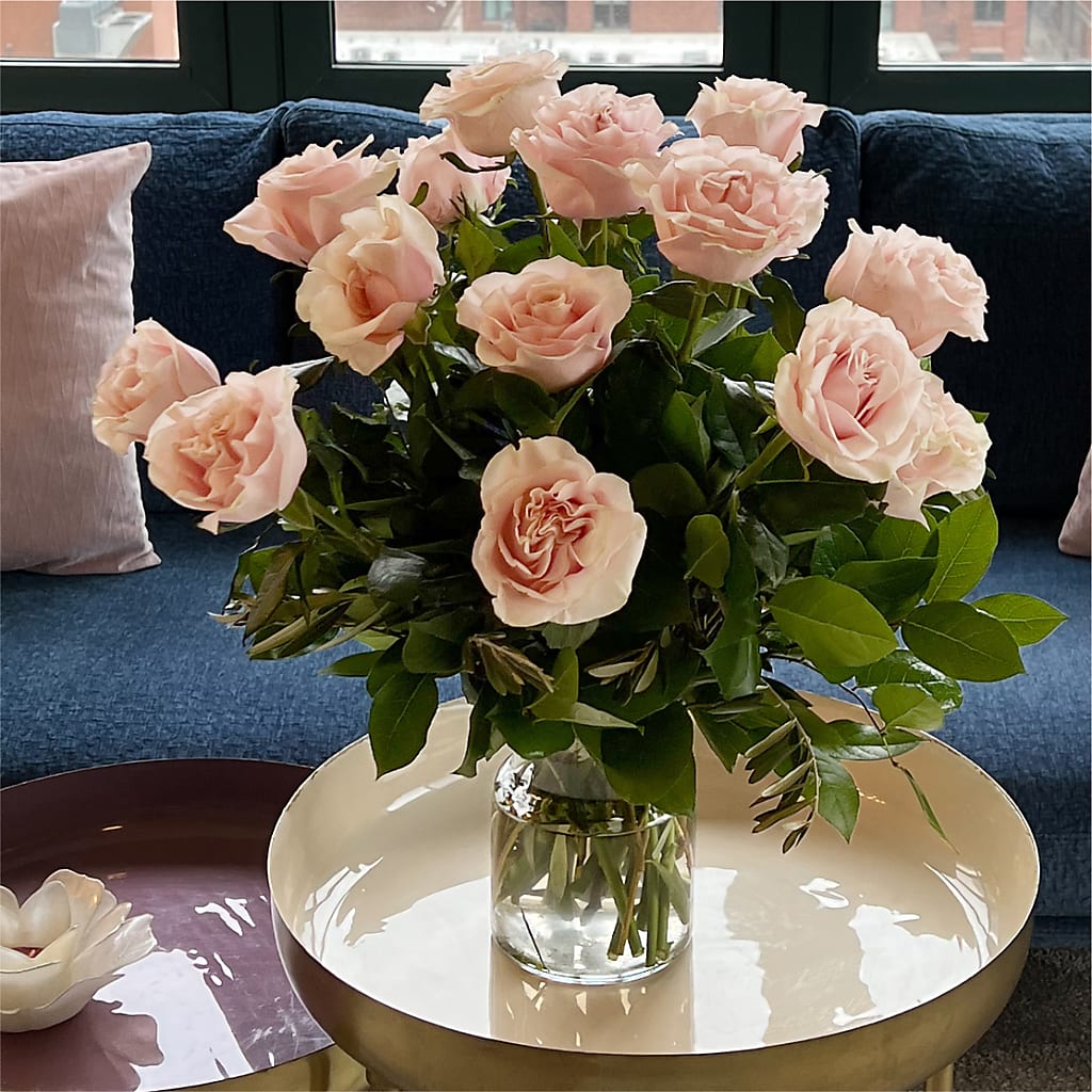 Long Stem Pink Rose Bouquet –  Touch Of Roses, Visalia CA