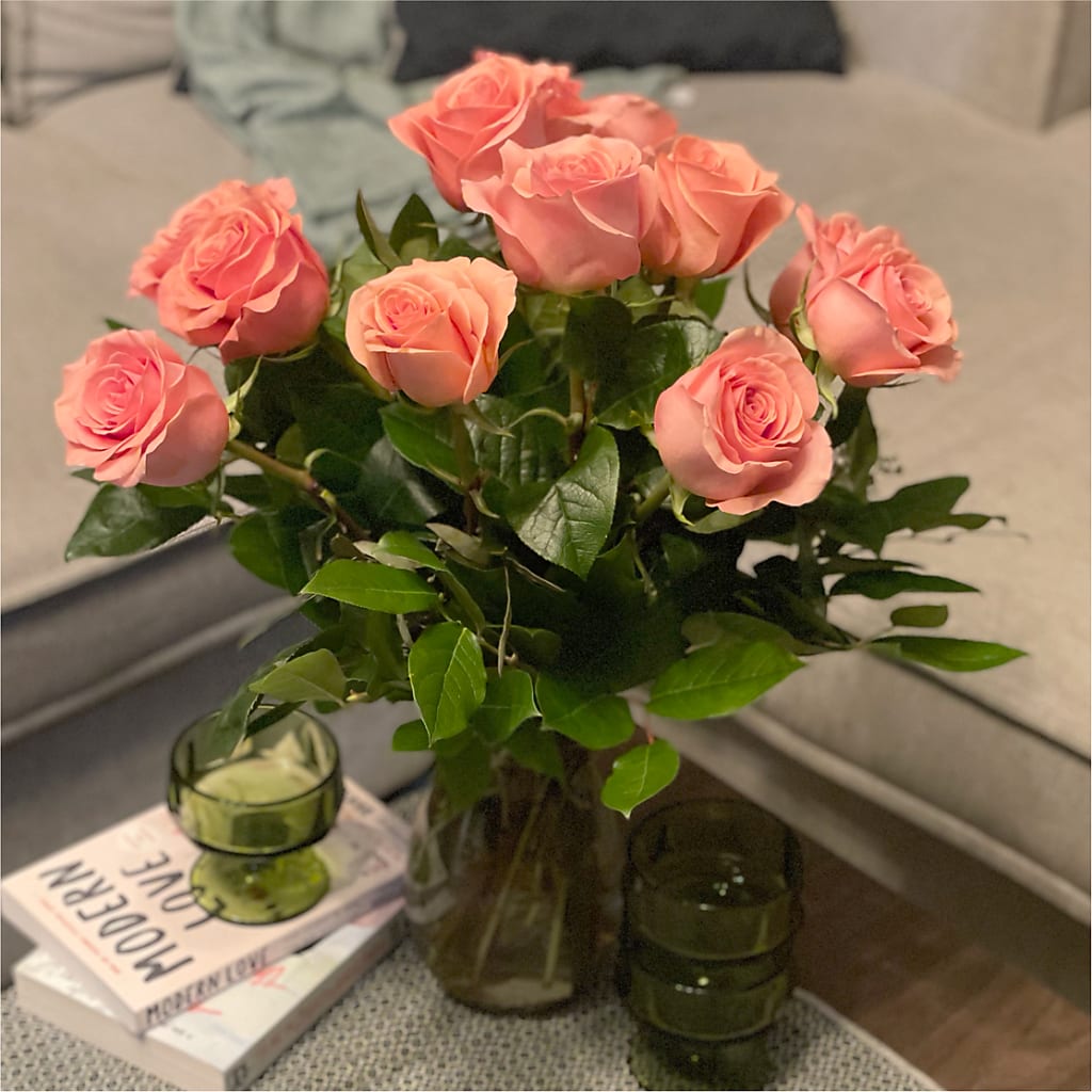 Long Stem Pink Rose Bouquet –  Touch Of Roses, Visalia CA