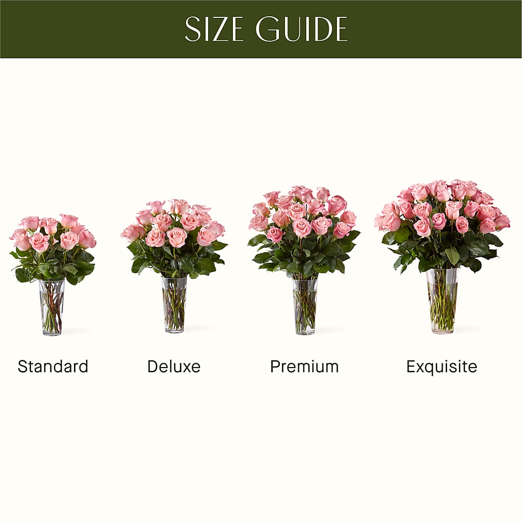 Long Stem Pink Rose Bouquet –  Touch Of Roses, Visalia CA