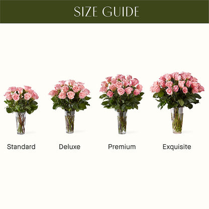 Long Stem Pink Rose Bouquet –  Touch Of Roses, Visalia CA