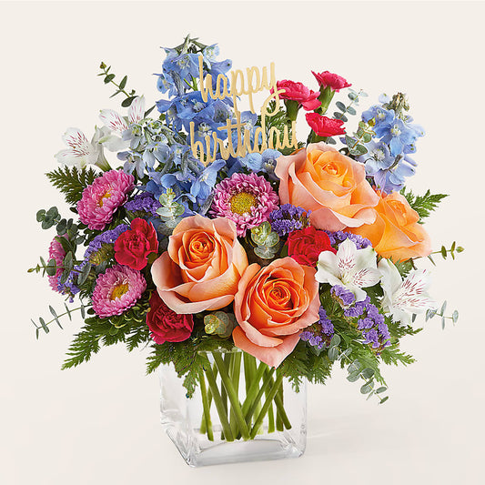 Birthday Bash Bouquet –  Touch Of Roses, Visalia CA