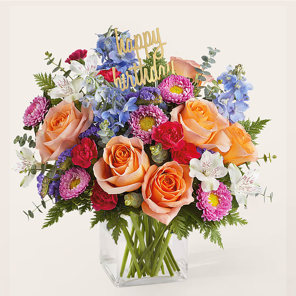 Birthday Bash Bouquet –  Touch Of Roses, Visalia CA