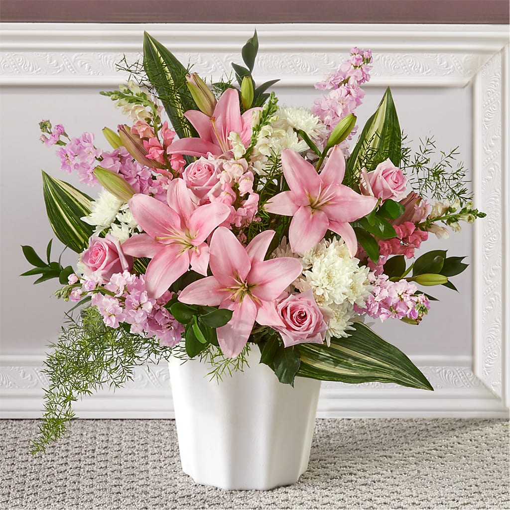 Simply Serene Floor Basket –  Touch Of Roses, Visalia CA