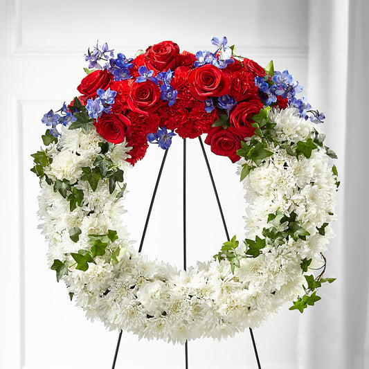 Patriotic Passion Wreath –  Touch Of Roses, Visalia CA