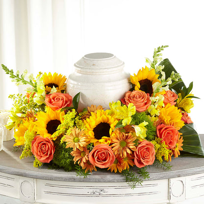 Faithful Sunflower Cremation Adornment –  Touch Of Roses INC, Visalia CA