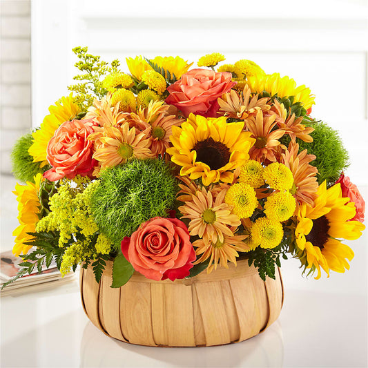 Harvest Sunflower Basket –  Touch Of Roses, Visalia CA