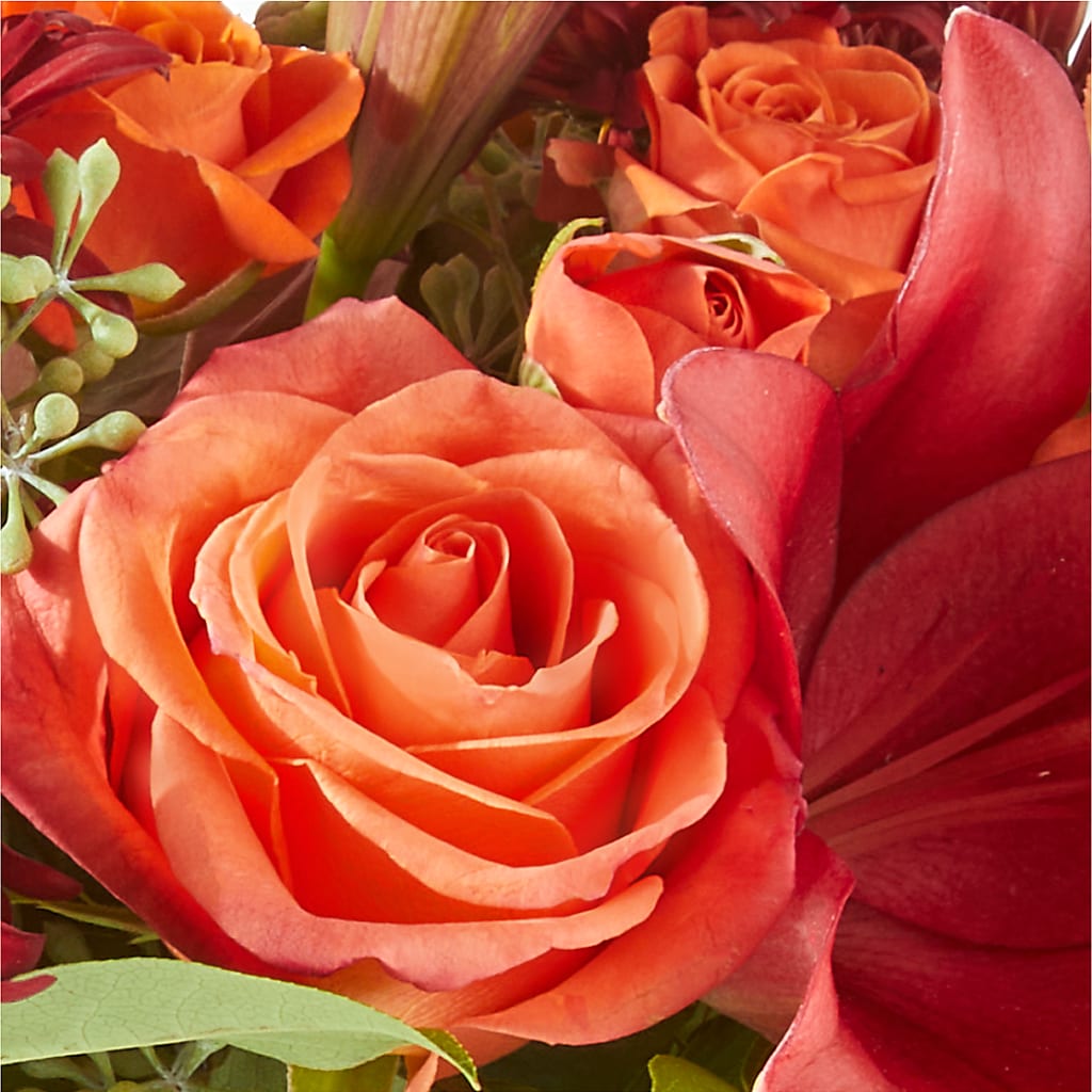 Crimson Leaves Bouquet –  Touch Of Roses, Visalia CA
