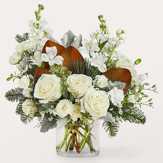 Fresh Snowfall Bouquet –  Touch Of Roses, Visalia CA